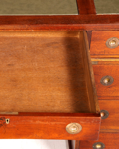 Élégant bureau maritime, coffre militaire anglais, bureau professionnel, office table