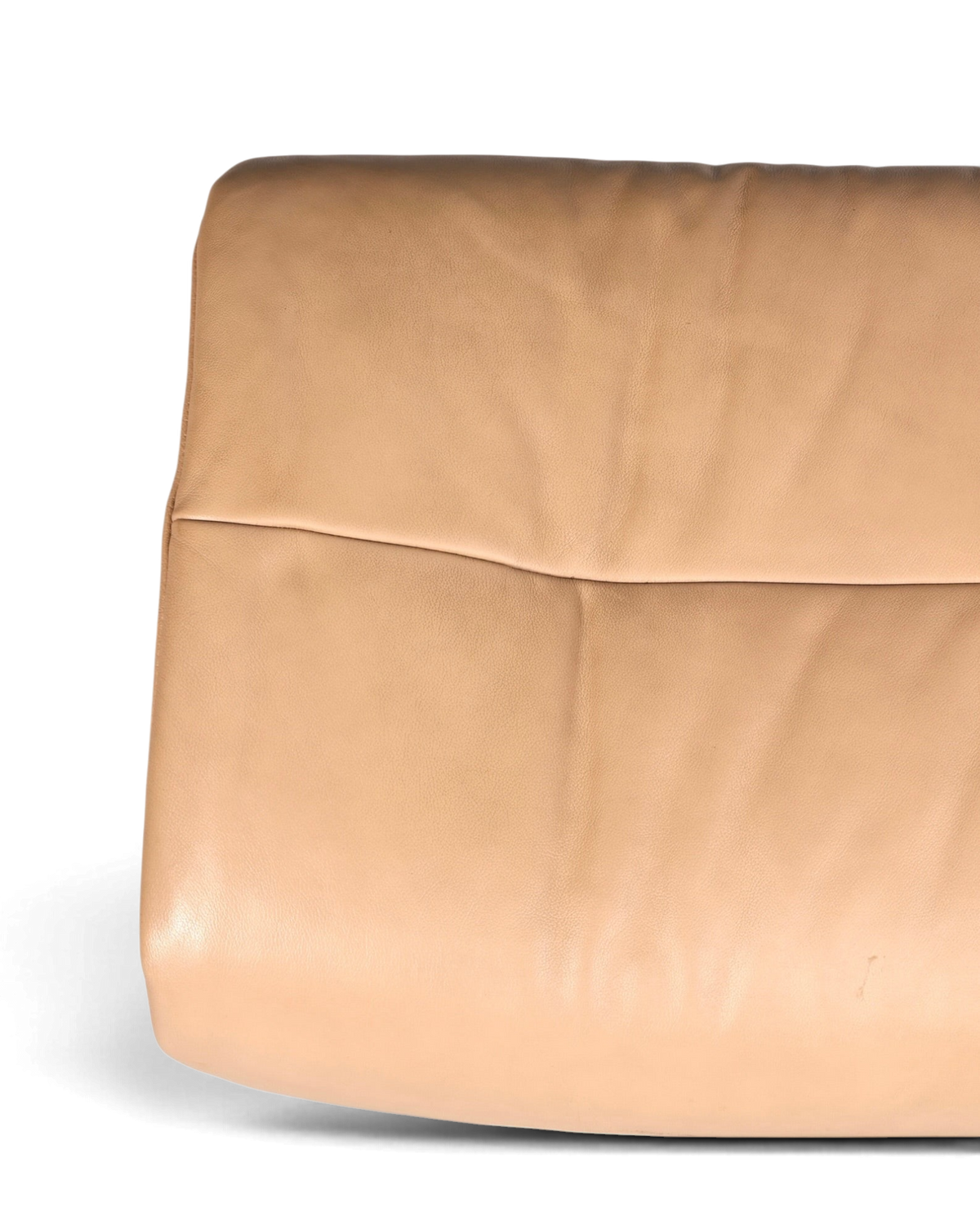 Hauptstadt Möblerei Stressless Sunrise Hocker aus beigem Echtleder mit hochwertiger Textur und Holzgestell