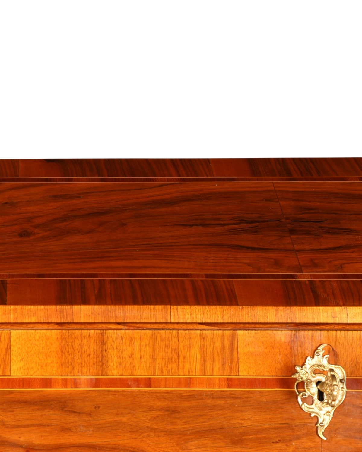 Hauptstadt Möblerei Barock Sekretär aus Holz mit detaillierten Intarsien und goldenem Beschlag