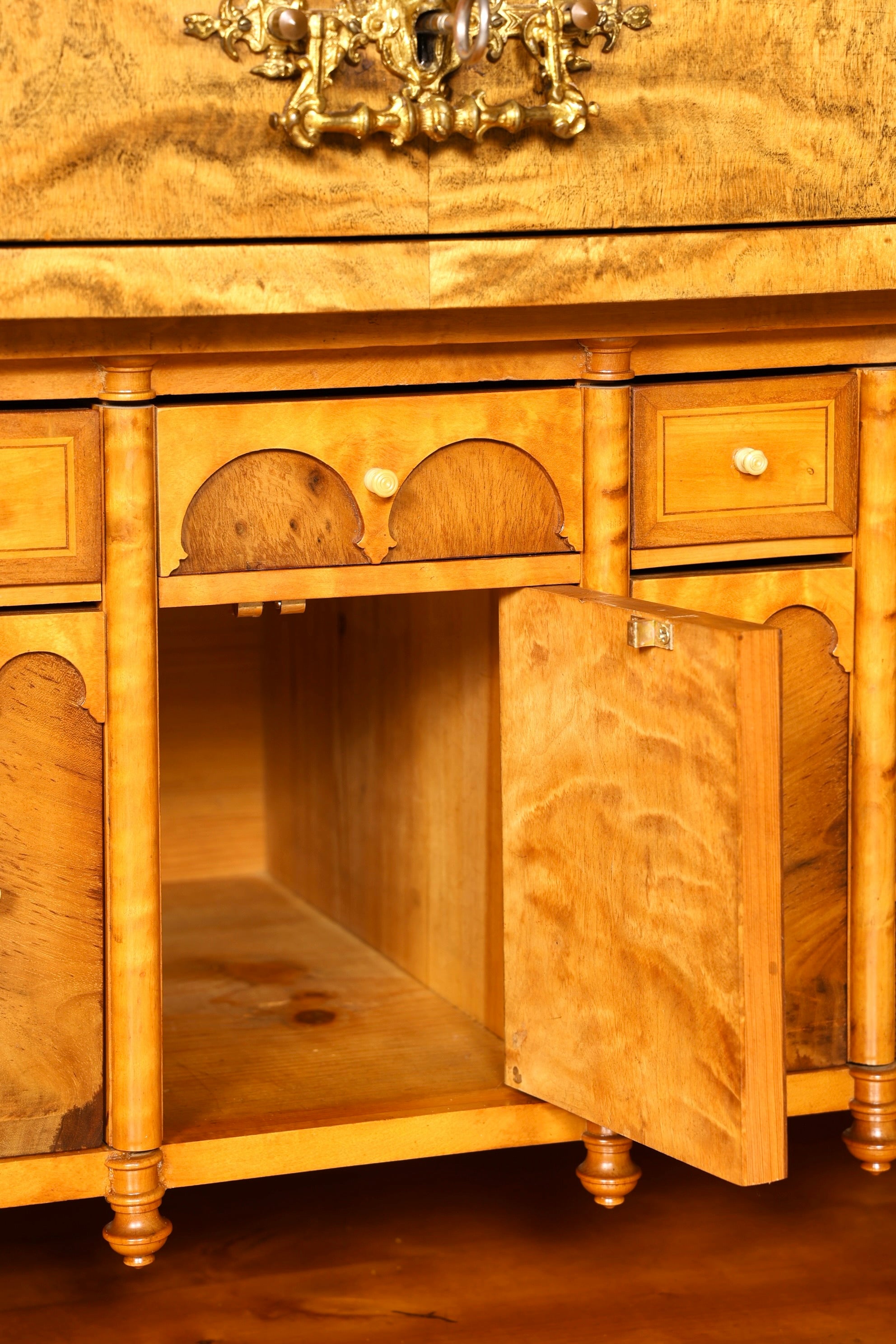 G545 Finish cm Stilvoller Biedermeier Sekretär Louis Philippe Vertiko Antik Kommode Schreibkommode Office Desk (Kopie)