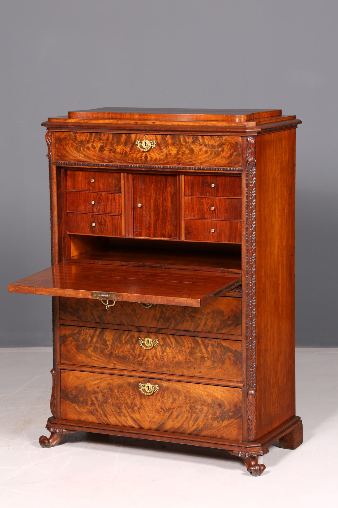 Secrétaire Louis-Philippe élégant, vertiko, commode de l’époque Gründerzeit, commode à tiroirs, antiquité vers 1880, chiffonnier