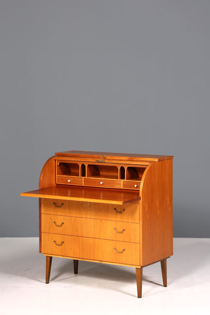 Stilvoller Mid Century Rollladen Sekretär echt Holz Büro Schrank Vintage Schreibkommode