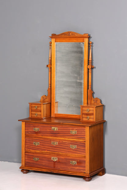 Magnifique buffet ancien Art Nouveau avec miroir, commode d&