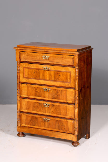 Magnifique commode Gründerzeit de style Art nouveau, meuble vertical à tiroirs, commode à linge, antique en bois massif