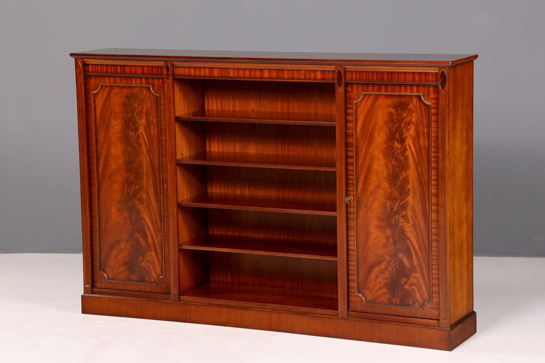 Magnifique bibliothèque Heldense en acajou, étagère anglaise, rangement pour livres, style antique vintage