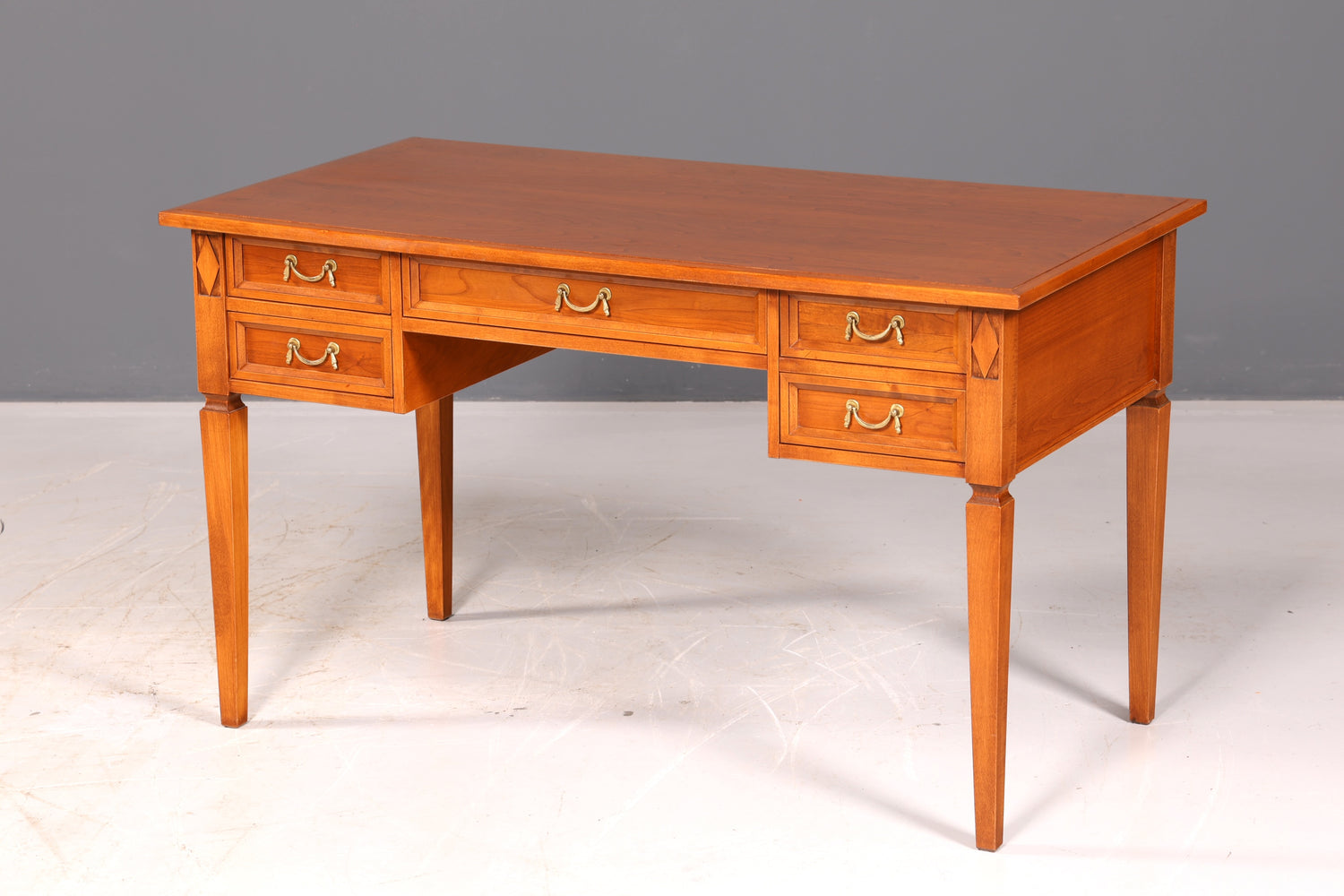 Traumhafter Original Selva Schreibtisch Villa Borghese Antik Stil Kirschbaum Bürotisch Office Desk Vintage
