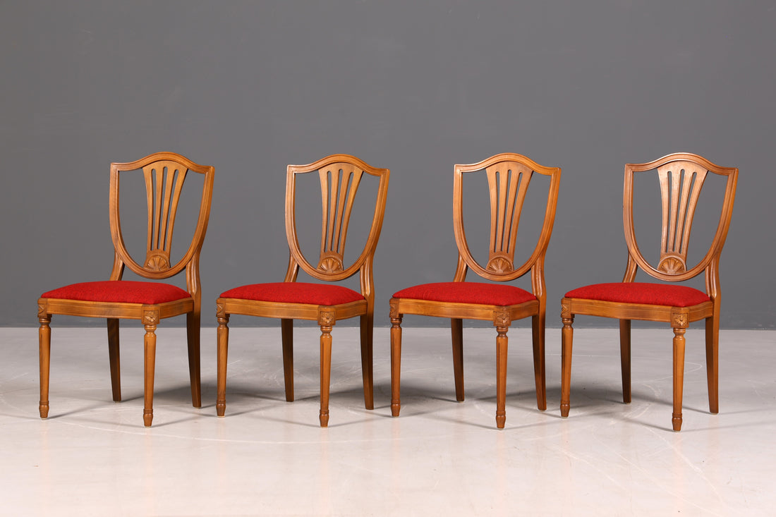 Wunderschöne 4er Set Englische Stühle Regency 60er Jahre Dining Chairs Antik Polsterstühle