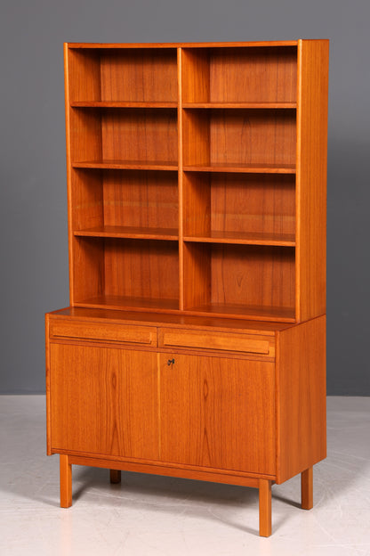 G062 Finish Traumhaftes Mid Century Regal echt Holz Schrank Danish Design Retro Kommode Vintage Bücherregal 60er Jahre