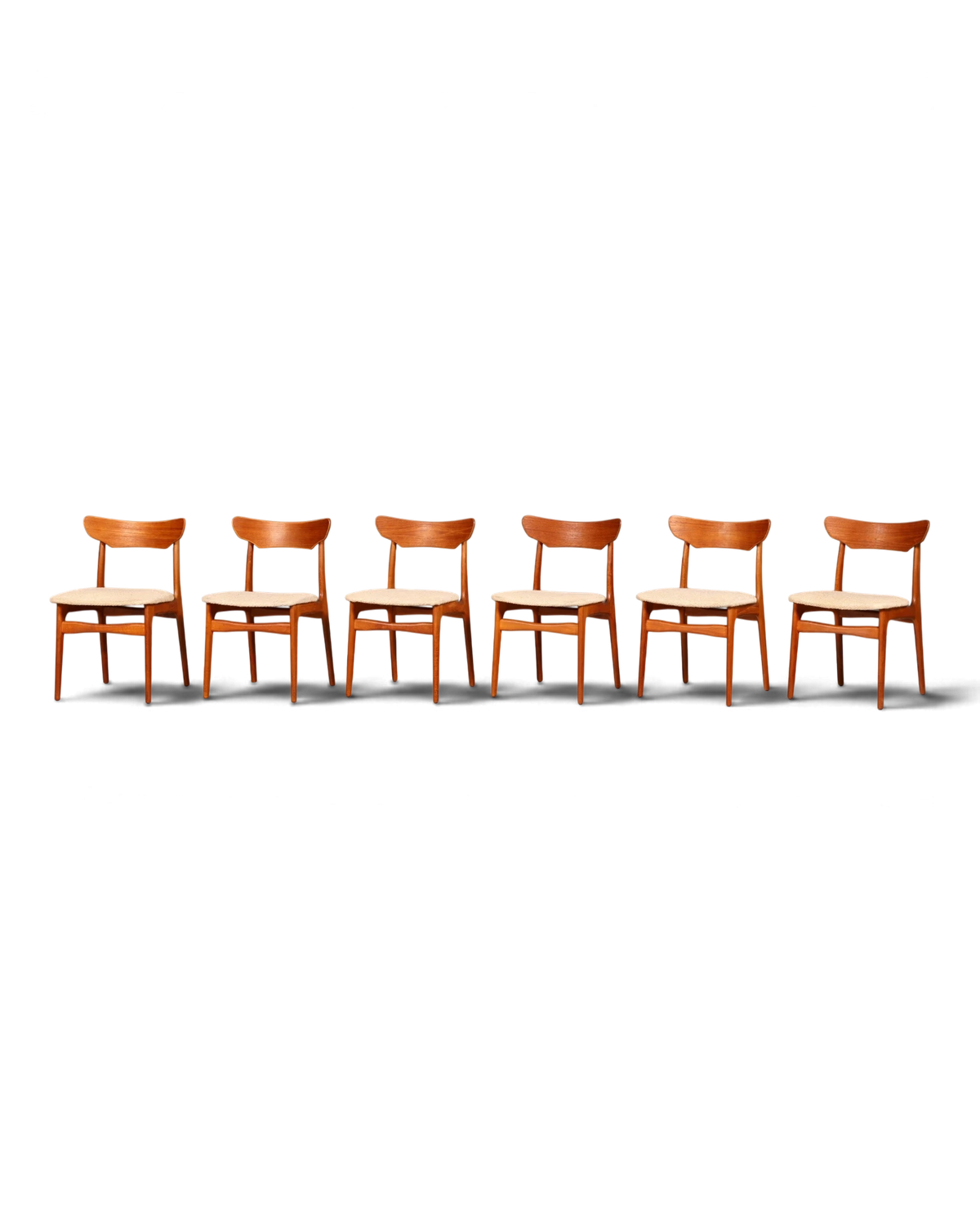 I182 Finish 6x Mid Century Teak Holz Stühle Made in Denmark Retro Stuhlset Danish Design Küchenstühle (Kopie)