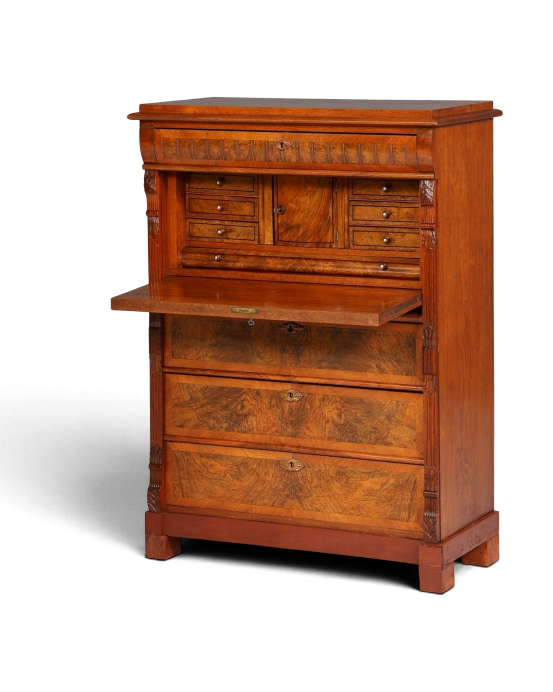 Stilvoller Gründerzeit Sekretär Vertiko Highboard Jugendstil Kommode Schrank um 1880