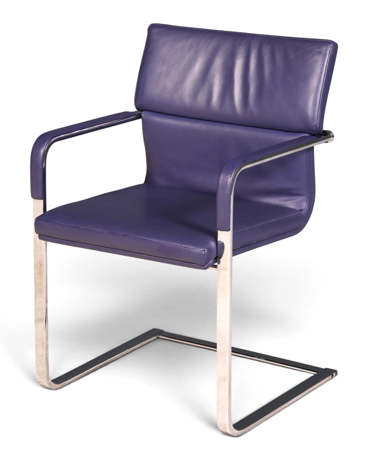 Original Walter Knoll Avant cantilever chair, purple leather, armchair, designer chair, conference chair 1 of 3