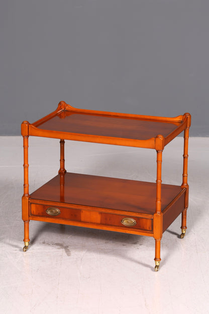 Edler Original Heldense Beistelltisch Eibe Etagere Servierwagen Englischer Rollen Ablagetisch Vintage