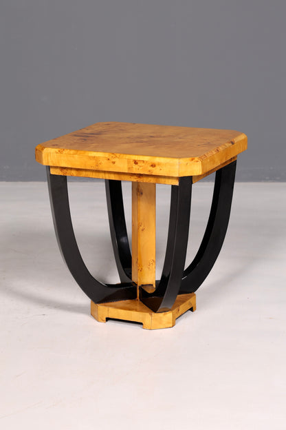 Table élégante de style Art déco, table basse de luxe, table d’appoint Biedermeier en bouleau