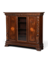 Hauptstadt Möblerei Neorenaissance Bücherschrank aus dunklem Echtholz mit aufwendigen Schnitzereien und Glasvitrine