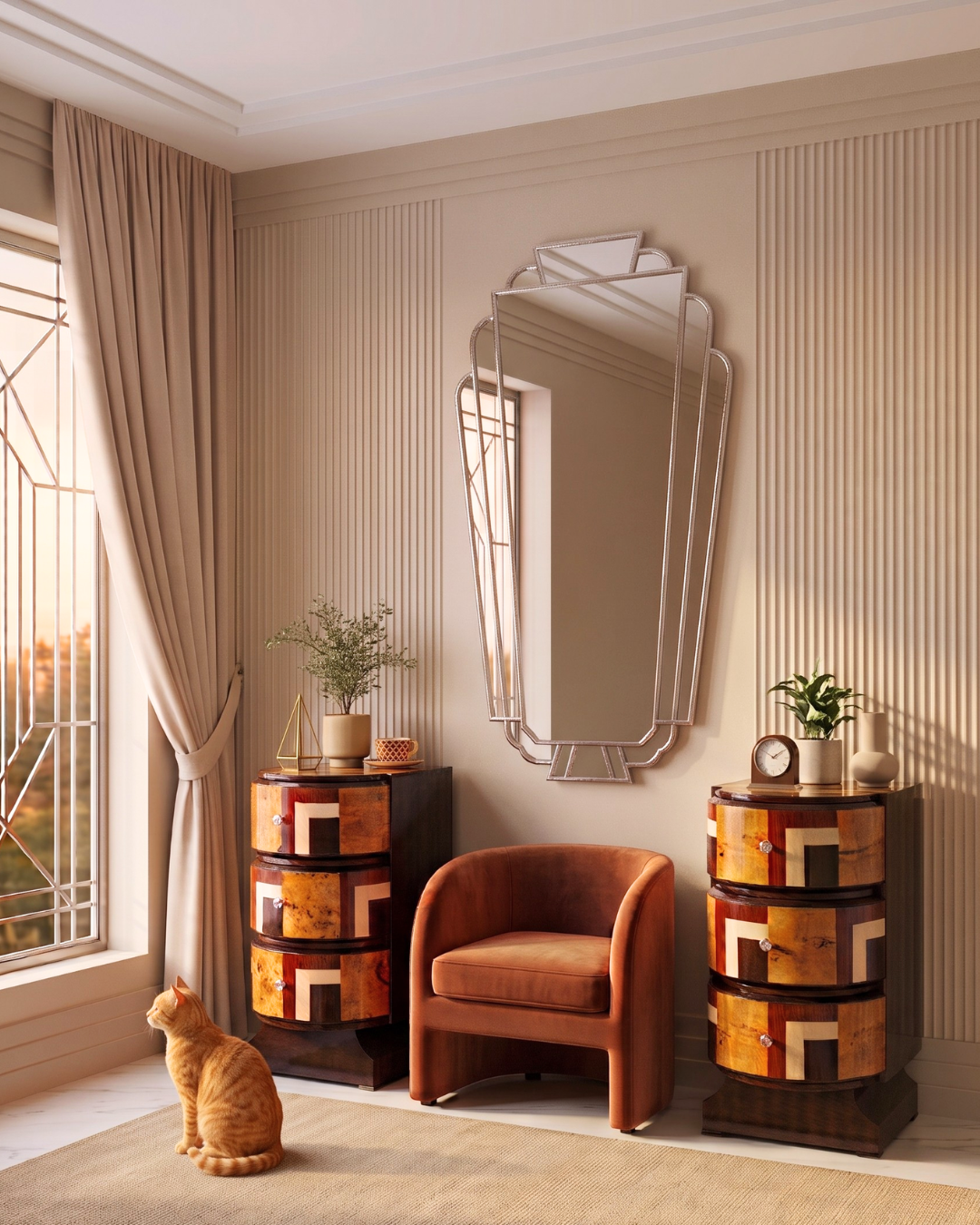 Deux magnifiques commodes de style Art déco - des meubles uniques pour n&