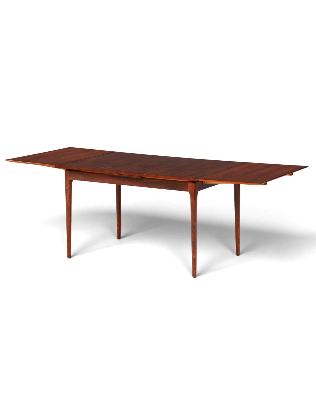 Magnifique table à manger Mid-Century en palissandre, extensible, design danois, en bois véritable, table de cuisine et de salle à manger