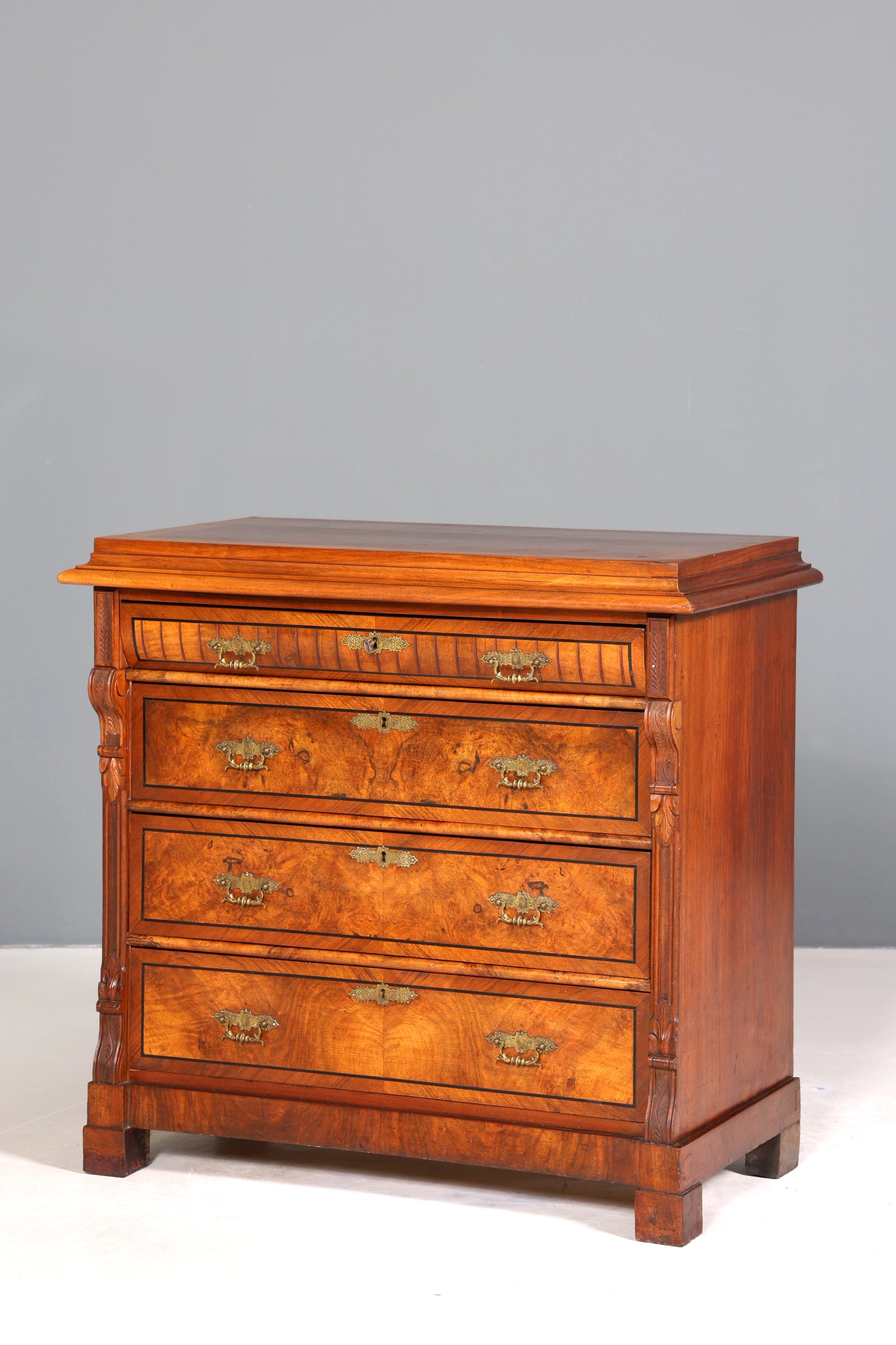 Wunderschöne Gründerzeit Kommode Louis Philippe Nussbaum Schubladen Kommode Sideboard um 1880