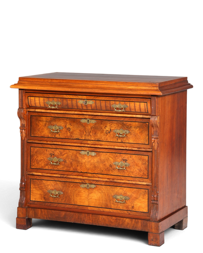 Wunderschöne Gründerzeit Kommode Louis Philippe Nussbaum Schubladen Kommode Sideboard um 1880