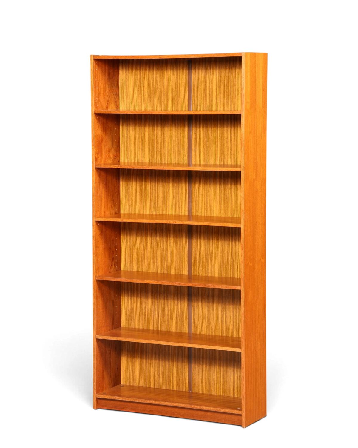 Hauptstadt Möblerei Mid Century Bücherregal aus Holz mit höhenverstellbaren Böden im klassischen 60er Jahre Design
