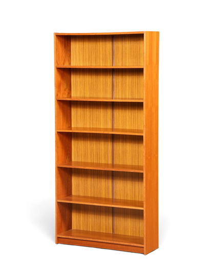 Hauptstadt Möblerei Mid Century Bücherregal aus Holz mit höhenverstellbaren Böden im klassischen 60er Jahre Design