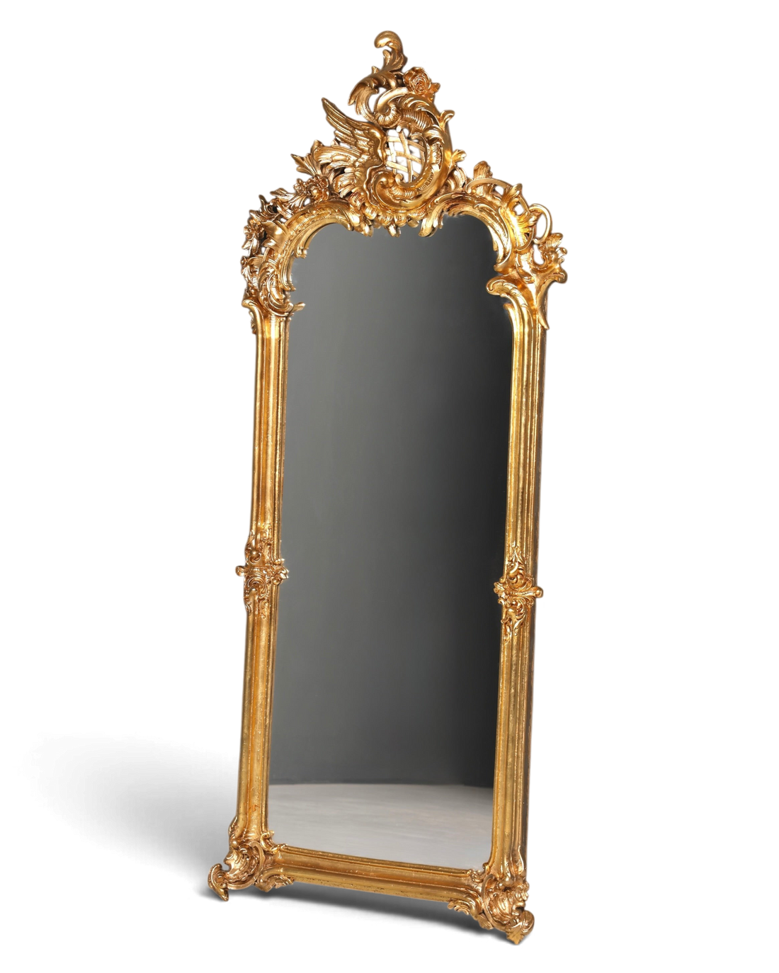 Traumhafter Prunk Barock Stil Standspiegel Gold Antik Stil Ornament Flurspiegel Spiegel