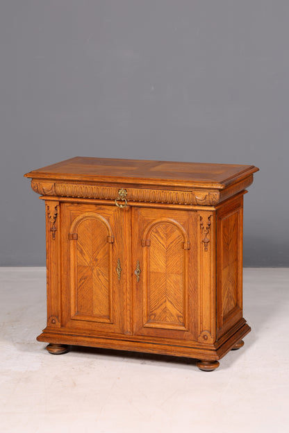 Magnifique armoire de l’époque Gründerzeit, buffet bas, commode ancienne Louis-Philippe, vaisselier, vertiko