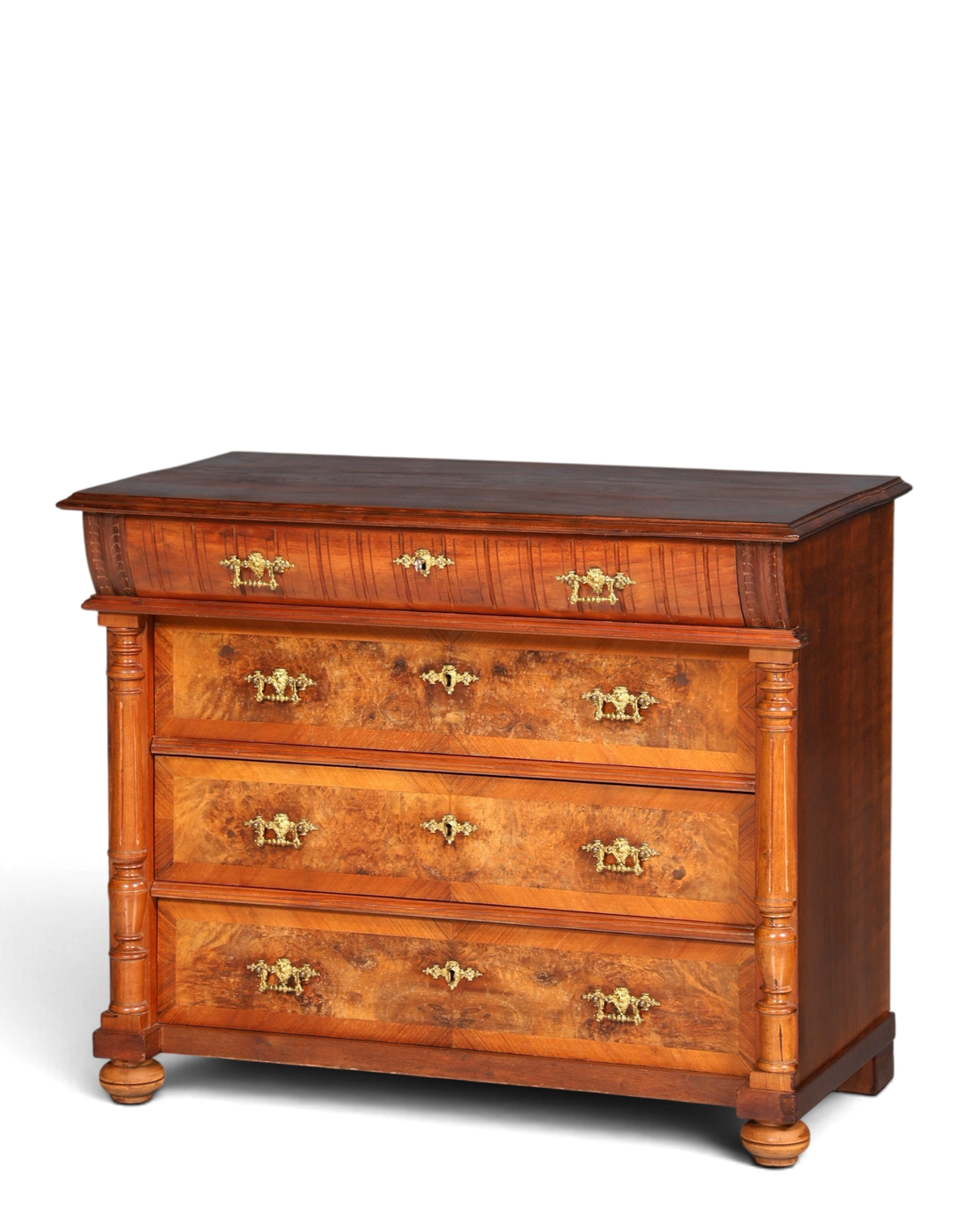 Wunderschöne Gründerzeit Kommode Louis Philippe Nussbaum Schubladen Kommode Sideboard um 1880