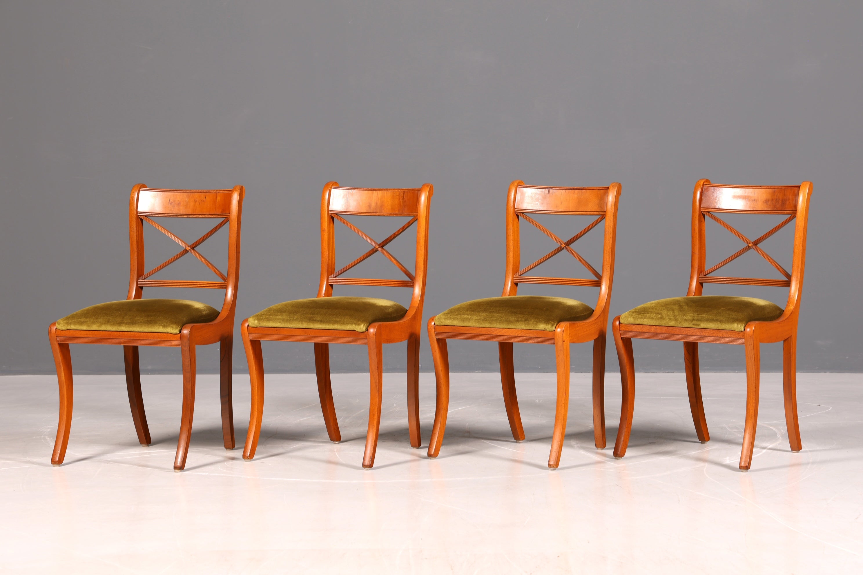 G789 Finish 4x Edle Englische Stühle Englisch Dining Chairs Antik 60er Jahre Regency Küchenstühle Stuhlset (Kopie 2)
