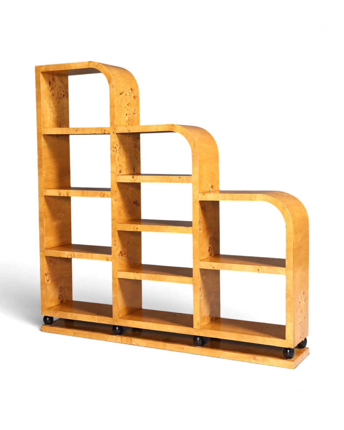 Edles Art Deco Design XXL Bücherregal Birke Luxus Möbel Schrank Kult Regal