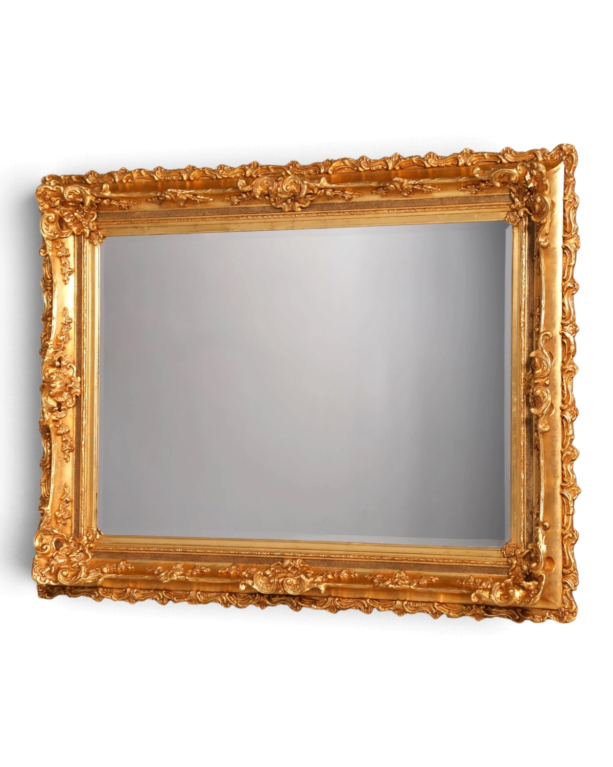 Miroir mural XXL de style baroque raffiné, orné, doré, pour couloir, avec bords biseautés, miroir d’apparat