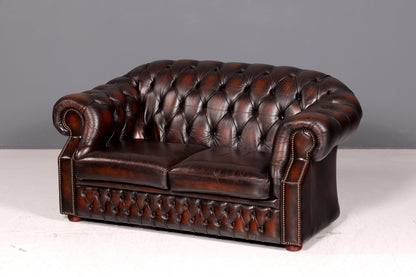 Wunderschöne Original Chesterfield Centurion 2-Sitzer Couch Echt Leder Sofa Englisch UK Antik Vintage