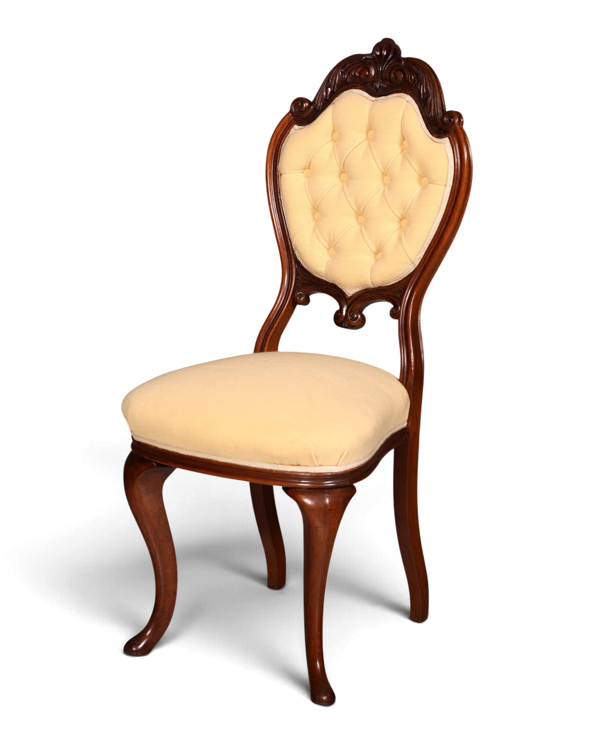 Wunderschöner Louis Philippe Stuhl Chippendale Antik Polsterstuhl Knopfheftung Salonstuhl Sekretär Stuhl Küchenstuhl 1 von 2
