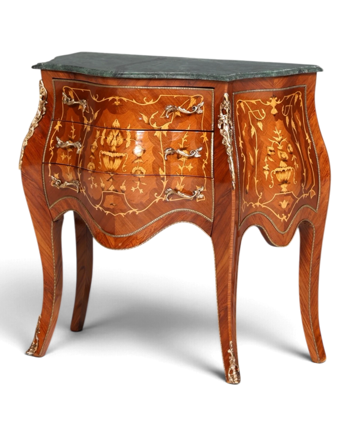 Noble bulbous baroque style chest of drawers marble Louis XV antique style chest of drawers