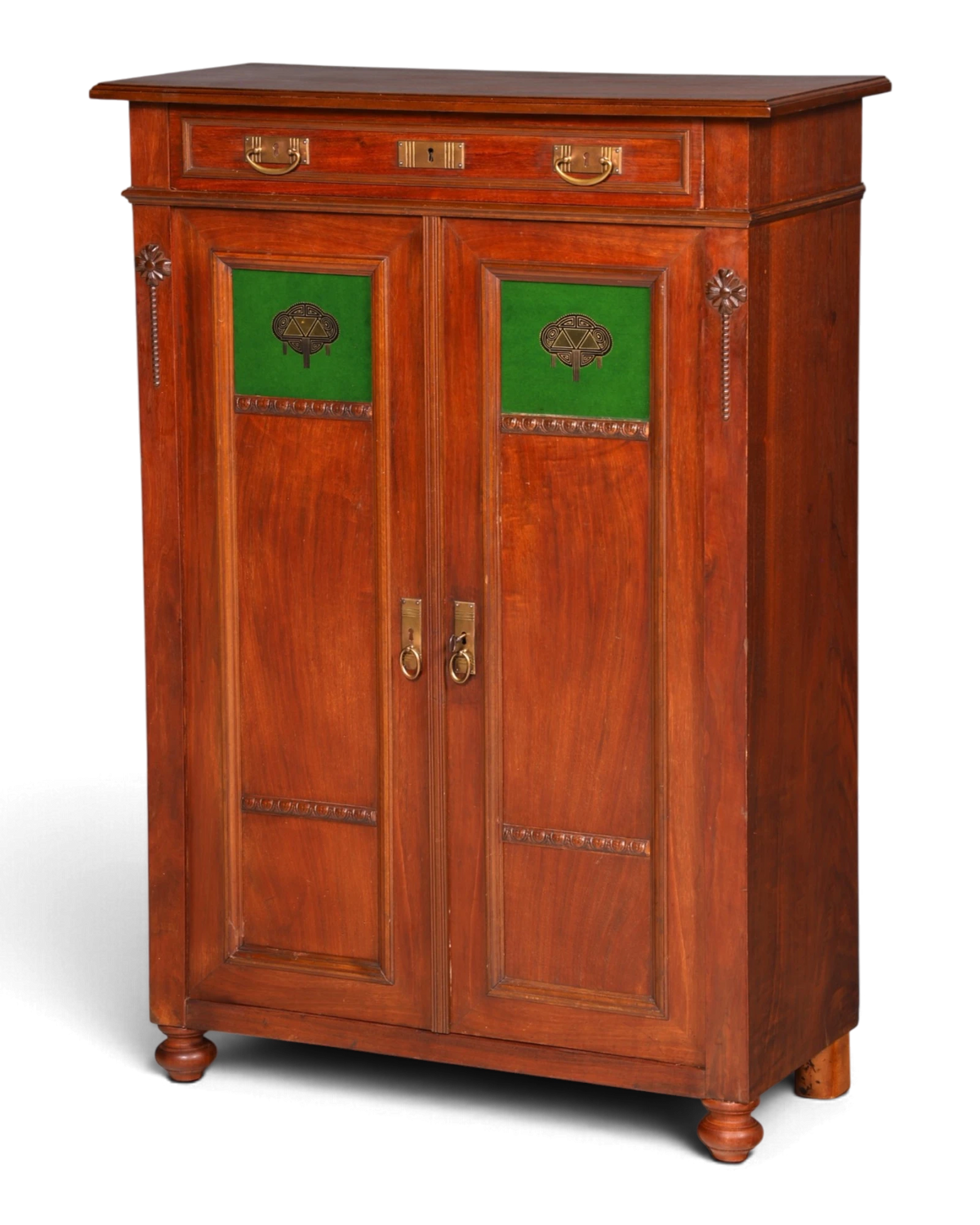 Dreamlike Art Nouveau vertiko cabinet from the Gründerzeit, antique highboard chest of drawers, circa 1900