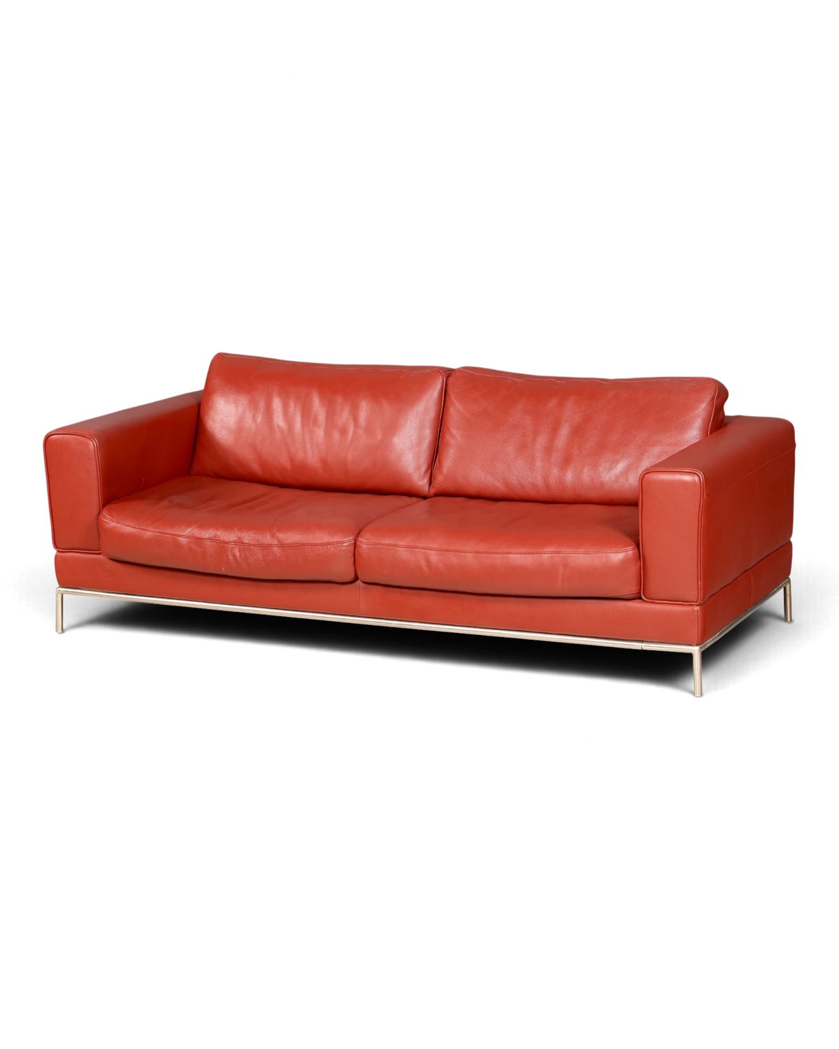 Vintage IKEA Arlid Sofa 3-Sitzer Echtleder Rot Ledersofa Couch Dreisitzer Modernes Design