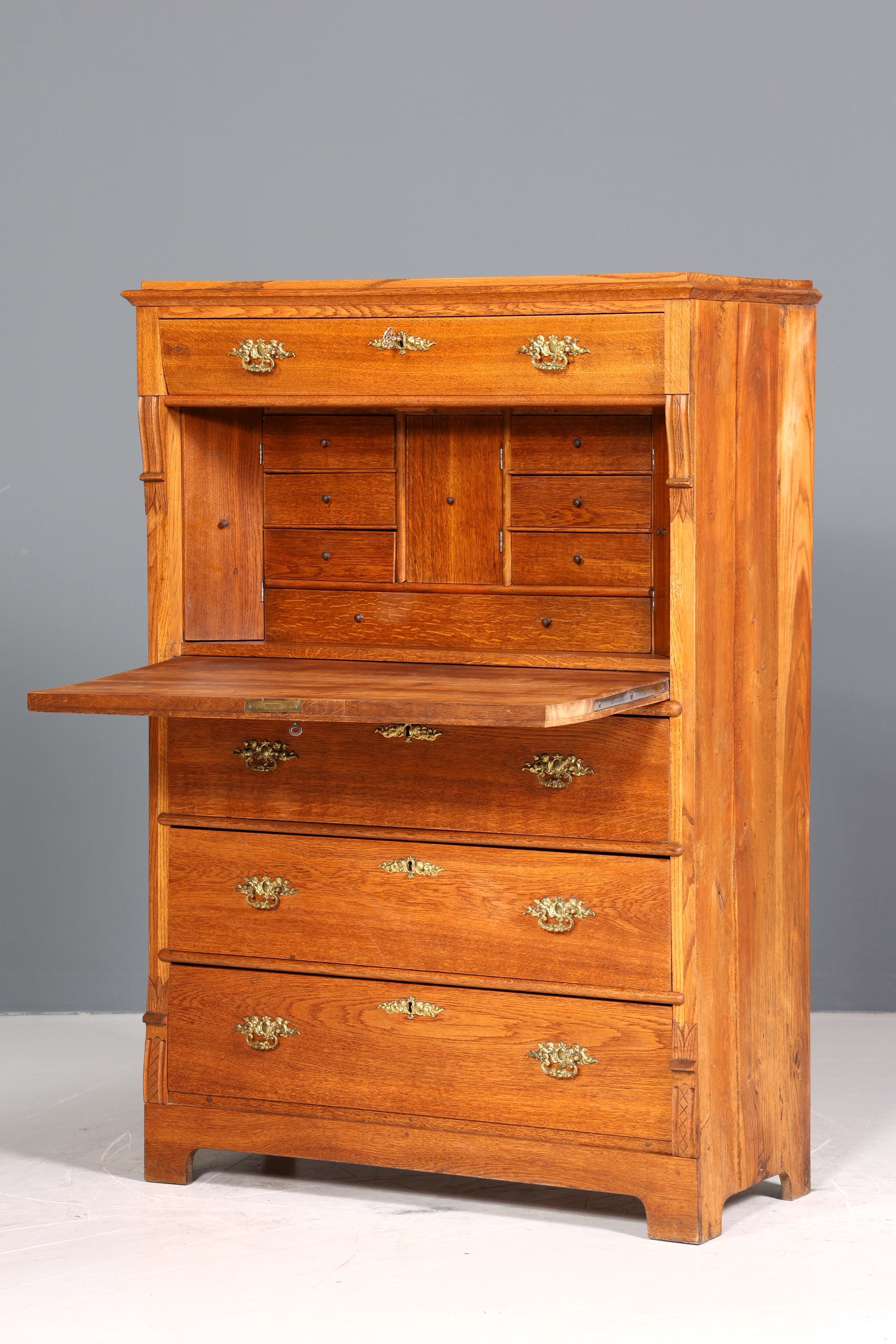 Edler Louis Philippe Sekretär um 1880 Gründerzeit Antik Schrank Chiffoniere Highboard