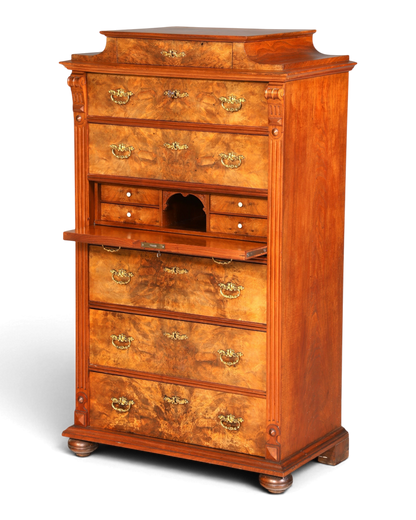 Stilvoller Gründerzeit Sekretär Vertiko Highboard Louis Philippe Chiffoniere Kommode um 1880