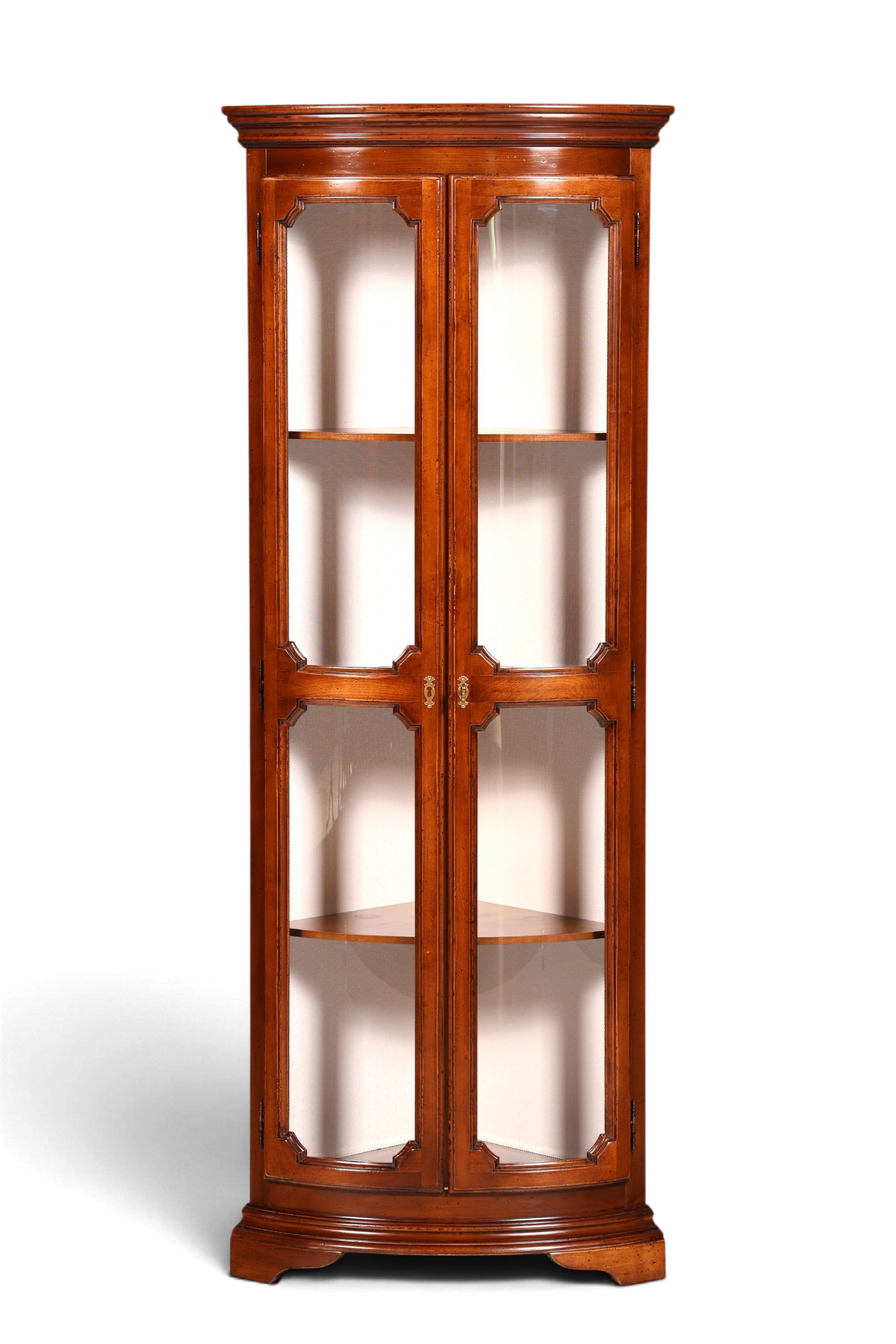 Edle Original Selva Eckvitrine Antik Stil Glasvitrine Schrank Geschirrschrank Eckregal