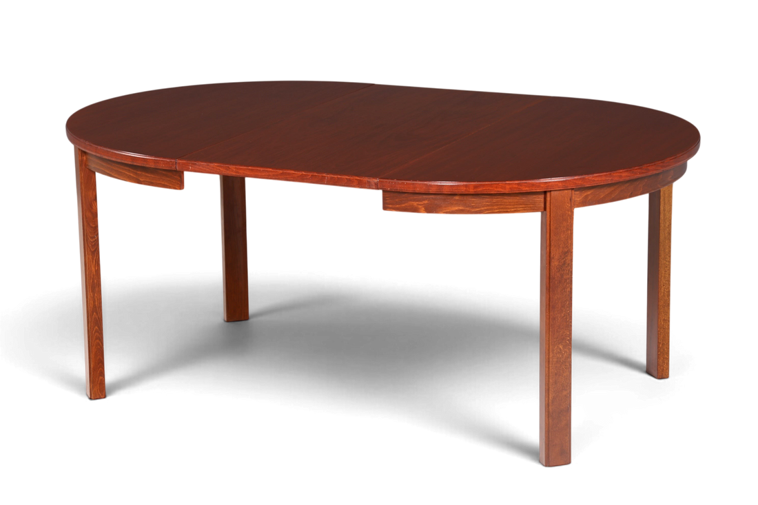 Hauptstadt Möblerei Ulferts Mid-Century Esstisch aus Holz, rund und ausziehbar im skandinavischen Vintage-Design