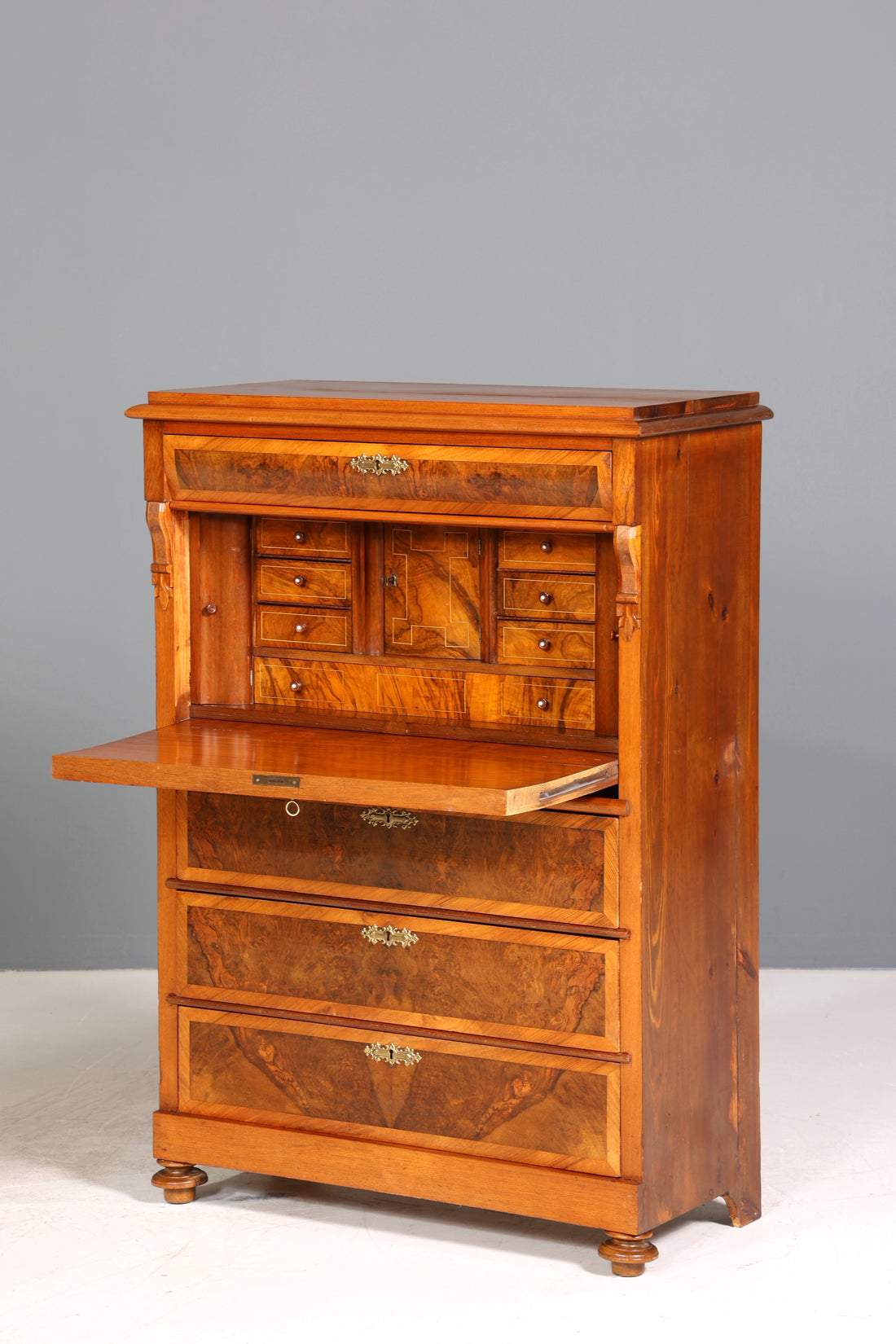 Stilvoller Gründerzeit Sekretär Vertiko Highboard Jugendstil Kommode Schrank um 1880
