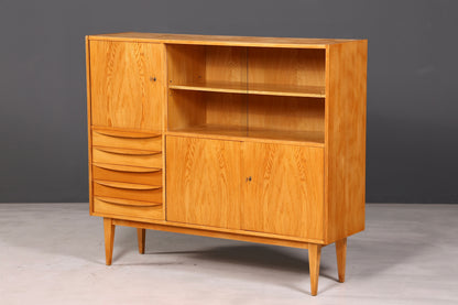 Magnifique vitrine originale Hellerau, modèle Mid-Century, Franz Ehrlich 602, commode et bibliothèque