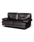 Hauptstadt Möblerei H848 Ledersofa in Schwarz mit breiten Armlehnen und modernem Design