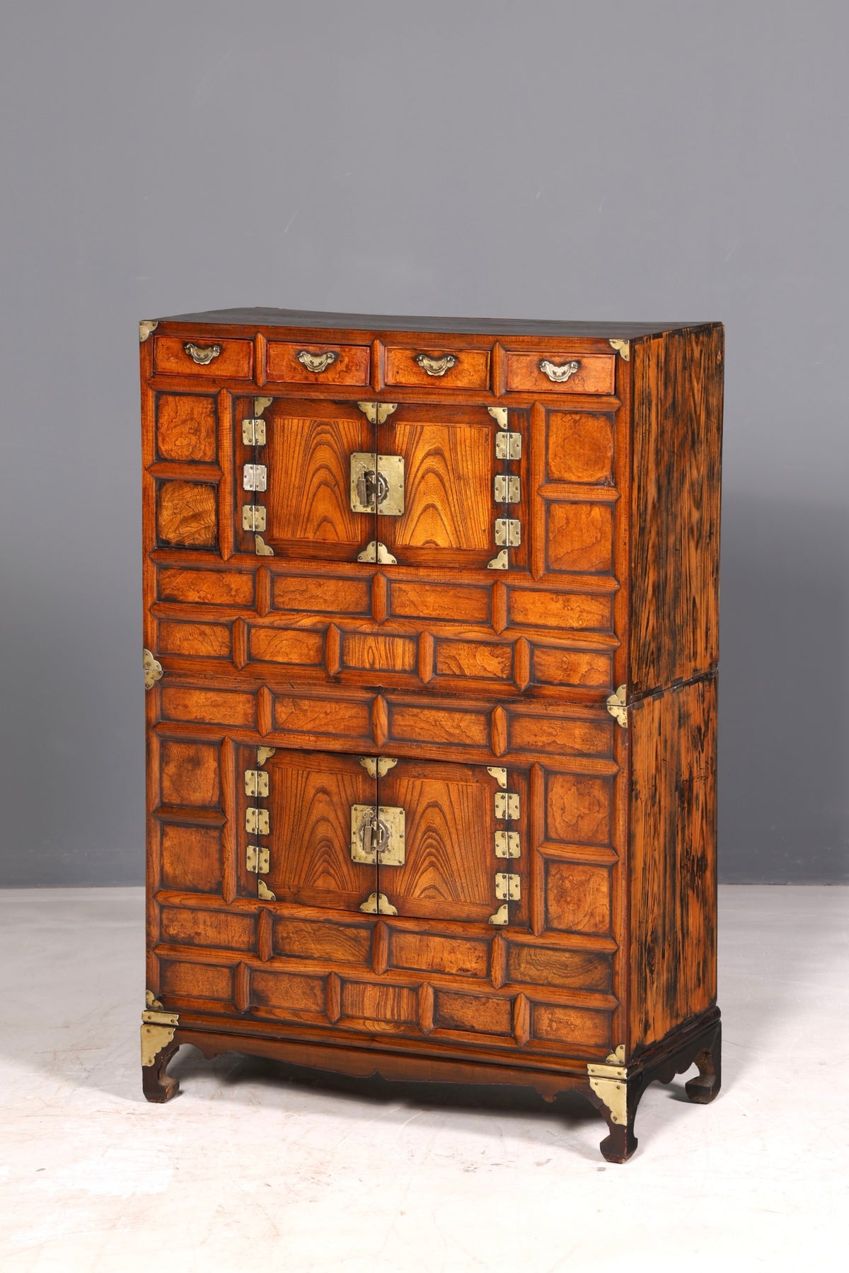 Wunderschöner Asiatischer Schrank Kabinettschrank Antik Kommode Messing echt Holz Vertiko
