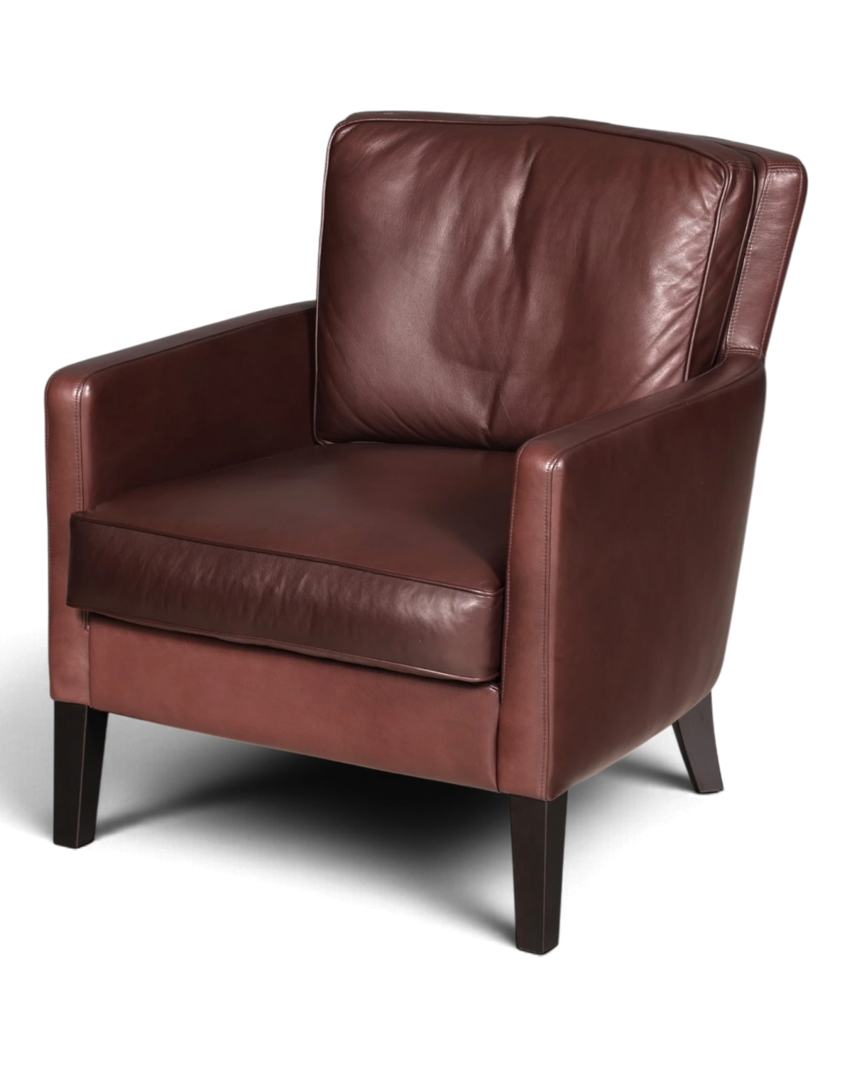 Élégant fauteuil Werther Premio en cuir véritable marron, design d’Edgar J. Reuter, fauteuil à accoudoirs 1 sur 2