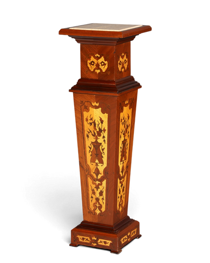 Wunderschöne Barock Stil Säule Louis XV Blumensäule Naturstein Marmor Intarsien Ablage Tisch