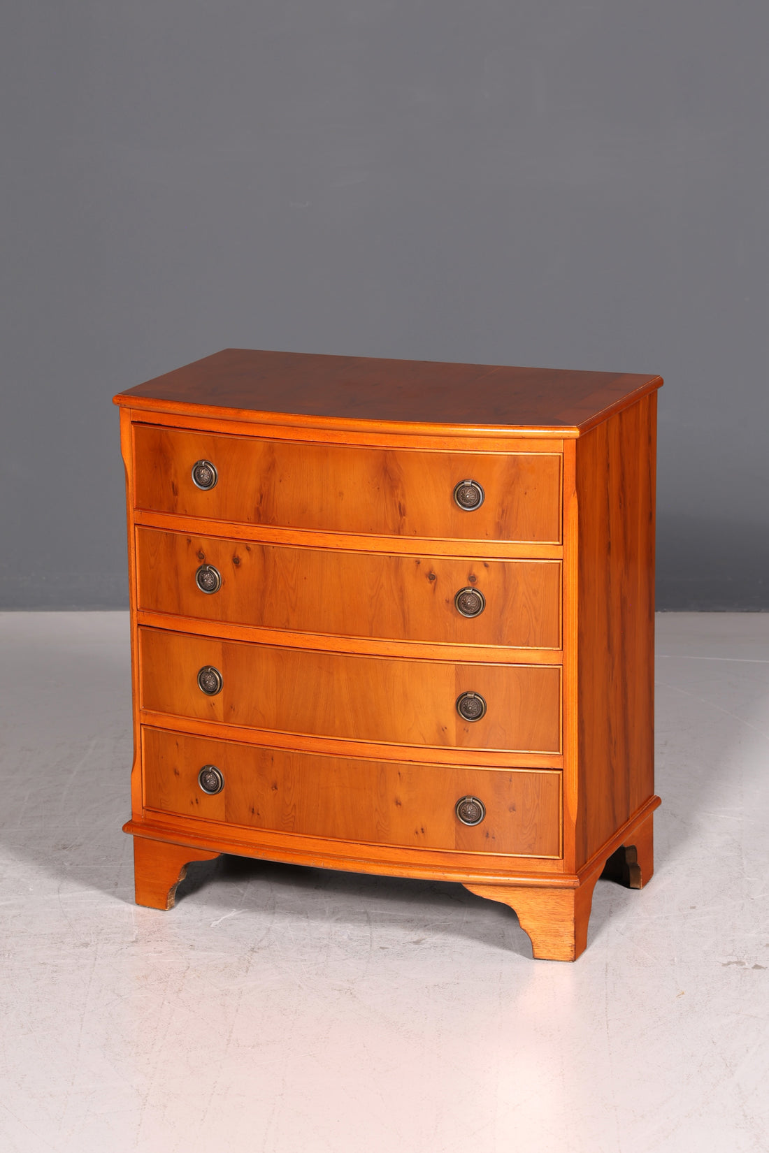 Stunning English Chest of Drawers Yew Real Wood Cabinet 1960s Sideboard Vintage