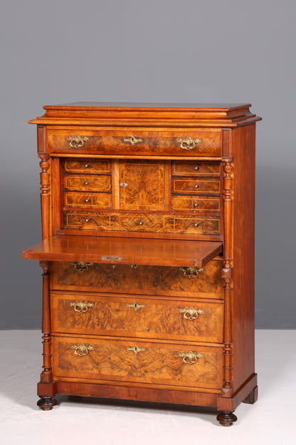 Beau secrétaire Gründerzeit, buffet haut vertiko, commode Louis Philippe, vers 1880