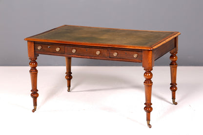 Wunderschöner Englischer Schreibtisch Echt Lederauflage Regency Stil Bürotisch Office Desk Antik