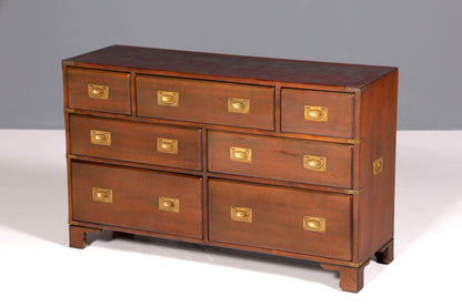 Buffet maritime onirique, coffre de navire anglais, meuble ancien anglais, coffre militaire