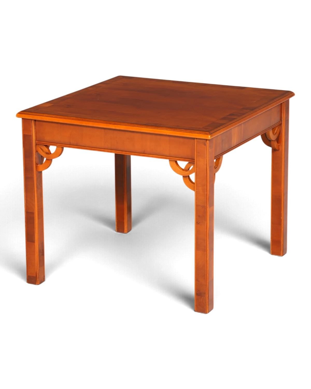 Stylish English yew coffee table, square side table, solid wood living room table